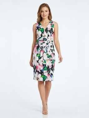 Ralph Lauren Women Floral Sheath Dress Size Petite 8P Cocktail Party Summer